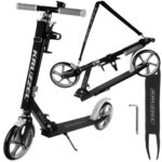 Otroški skiro z velikimi kolesi, črno-siva