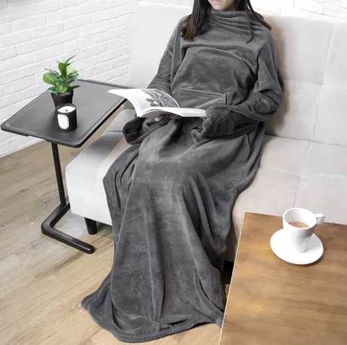 pol pl 17083 17083 1 1 Meko 2 XXL Deka s rukavima – siva - slika 5