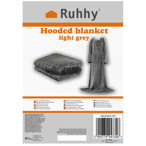 pol pl 17083 17083 14 1 Meko 2 XXL Deka s rukavima – siva - slika 2