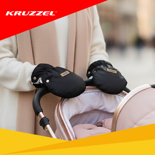 eng pl Double stroller muffs black Kruzzel 25814 18697 7.jpg Rukavice do kočárku, černé - obrázek 6