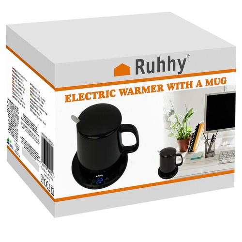 eng pl Electric warmer cup Ruhhy 22125 16884 6.jpg Grelnik za skodelico + skodelica s pokrovom in žličko - slika 11
