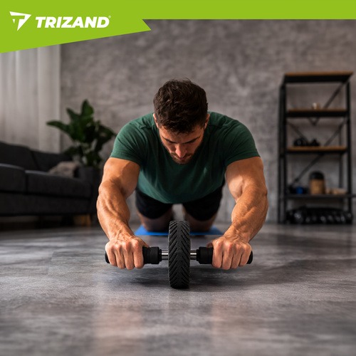eng pl TRIZAND Abdominal Exercise Wheel 18892 10.jpg Kolo za vadbo trebušnih mišic + podloga za kolena - slika 3