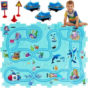 eng pl Educational puzzle track 24851 18436 8.jpg Izobraževalna sestavljanka – Proga z vozili, 25 kosov, 3+