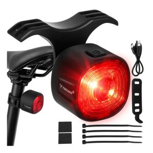 Zadnja kolesarska luč – rdeča LED, USB‑C, 6 načinov, IP66