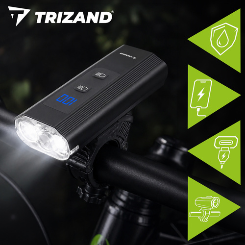 eng pl 1300lm LED bike light Trizand rear light 19107 1.jpg Kolesarski komplet luči – sprednja LED 1300 lm + zadnja luč, + powerbank funkcija, IP65 - slika 19
