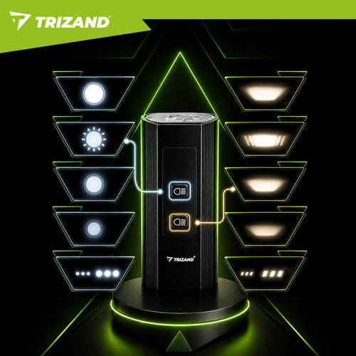 eng pl 1300lm LED bike light Trizand rear light 19107 10.jpg Kolesarski komplet luči – sprednja LED 1300 lm + zadnja luč, + powerbank funkcija, IP65 - slika 12