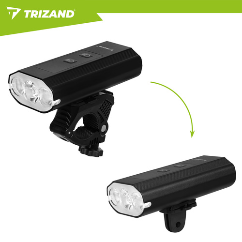eng pl 1300lm LED bike light Trizand rear light 19107 11.jpg Kolesarski komplet luči – sprednja LED 1300 lm + zadnja luč, + powerbank funkcija, IP65 - slika 11