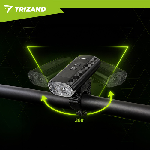 eng pl 1300lm LED bike light Trizand rear light 19107 13.jpg Kolesarski komplet luči – sprednja LED 1300 lm + zadnja luč, + powerbank funkcija, IP65 - slika 9