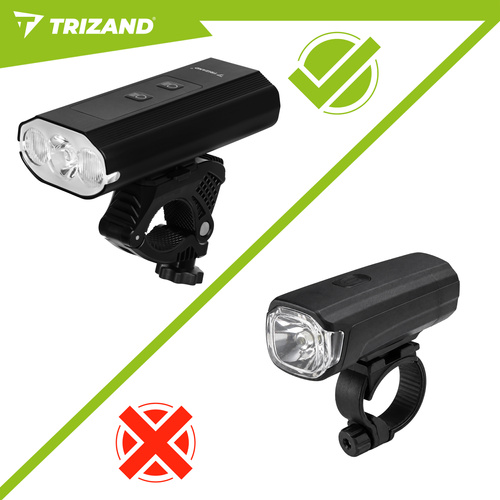 eng pl 1300lm LED bike light Trizand rear light 19107 19.jpg Kolesarski komplet luči – sprednja LED 1300 lm + zadnja luč, + powerbank funkcija, IP65 - slika 3
