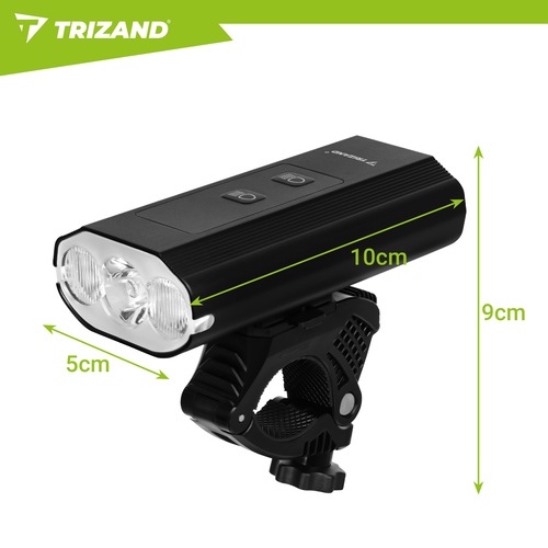 eng pl 1300lm LED bike light Trizand rear light 19107 22.jpg Kolesarski komplet luči – sprednja LED 1300 lm + zadnja luč, + powerbank funkcija, IP65 - slika 20