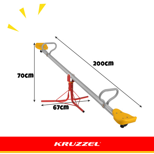 eng pl Kruzzel 2 in 1 garden swing 19149 9.jpg Otroška vrtna gugalnica 2v1 (gugalnica + vrtiljak 360°) za 2 otroka - kovinska, do 75 kg - slika 9