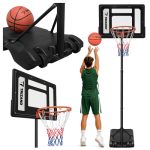 Samostoječi košarkarski koš – nastavljiv do 259 cm + podstavek z kolesi + žoga (TRIZAND)