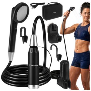eng pl Trizand travel shower 8 2x6 8x2 18cm 18934 19.jpg Prenosni tuš za kampiranje - brezžični USB z baterijo 2200 mAh + torbica