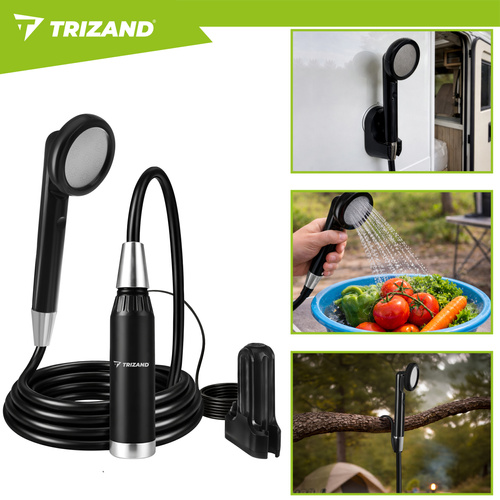 eng pl Trizand travel shower 8 2x6 8x2 18cm 18934 2.jpg Prenosni tuš za kampiranje - brezžični USB z baterijo 2200 mAh + torbica - slika 11
