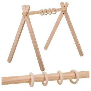 Leseno igralno stojalo za dojenčke (Baby Gym)- 64 × 43 × 52 cm, 0+, naravni les