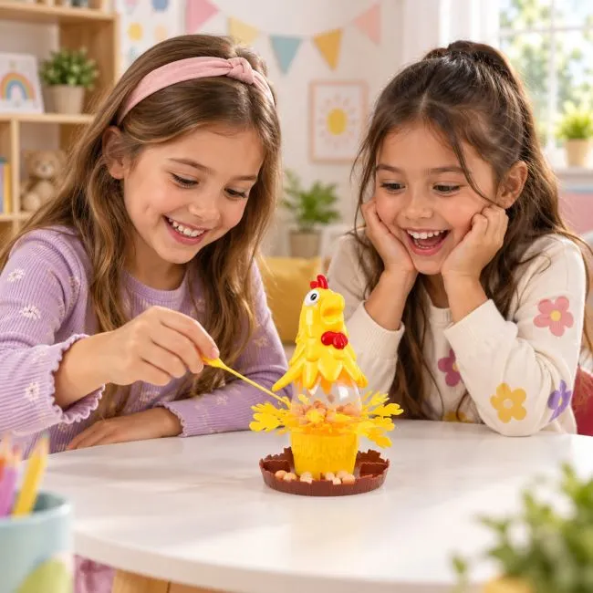 a1 1 1.jpg Chicked Egg Drop, Družabna igra 3+, spretnostna igra z jajci in palčkami - slika 5
