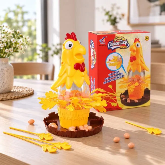 a4 2.jpg Chicked Egg Drop, Družabna igra 3+, spretnostna igra z jajci in palčkami - slika 3