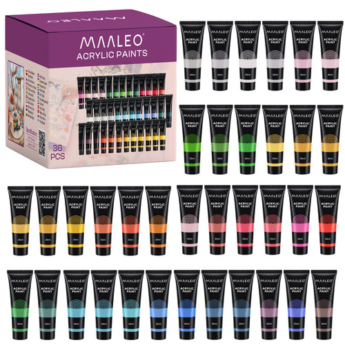 eng pl Acrylic paints 20ml 36 pcs Maaleo 19484 1.jpg Akrilne barve - set 36 × 20 ml