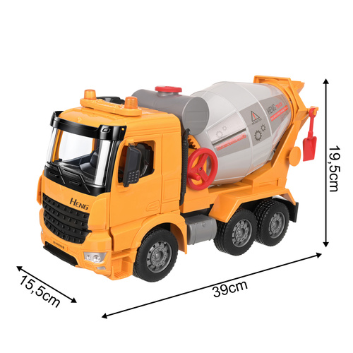 eng pl Children 39 s car concrete mixer 19483 3.jpg Otroško vozilo - betonski mešalec z lučmi in zvoki, 38,5 cm - slika 20