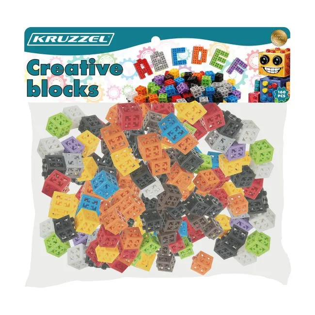pol pl Przestrzenne Klocki Konstrukcyjne KRUZZEL Kreatywne 2x2cm dla Dzieci 160el 26377 11997 3.jpg Kreativni kockasti gradniki – 160 kosov - slika 2