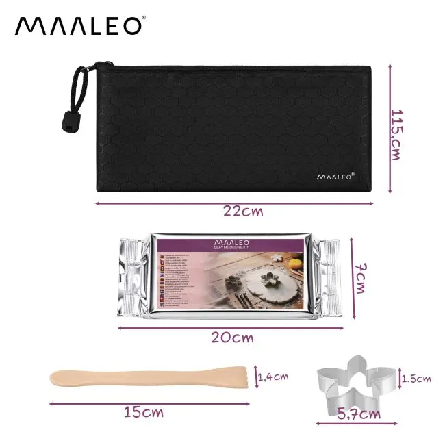 wymiary 199.jpg Komplet za modeliranje z glino, 30 kosov + 1 kg samosušeče gline - slika 12