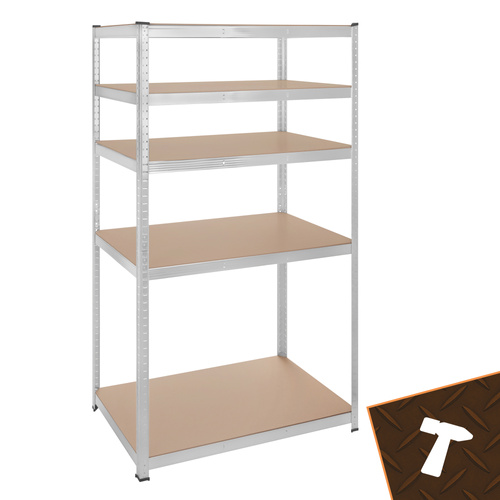 18828 16 Kovový skladovací regál – 5 políc, 180 × 100 × 60 cm, nosnosť do 1000 kg (1 t) – obrázok 15